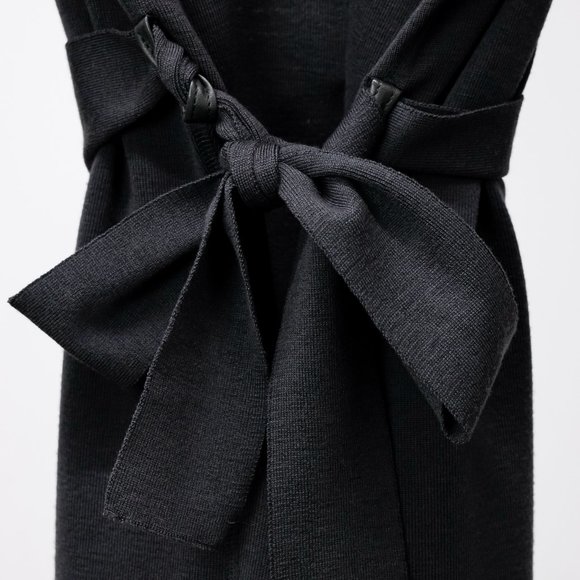 Annette Gortz Kubi AW/14 Leather Trim Grey Tie Cardigan